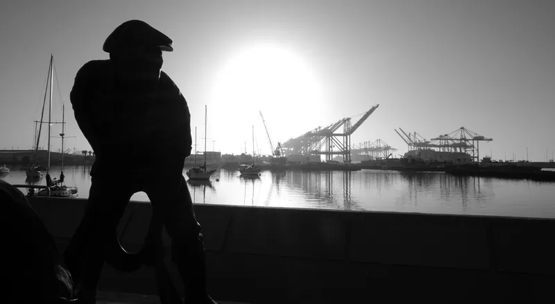 fishing statue
